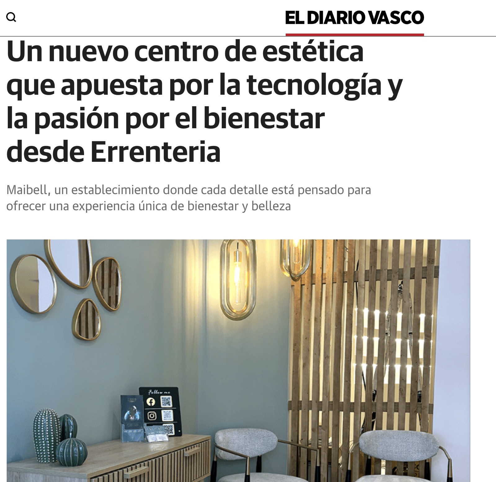 diario Maibell Estética en El Diario Vasco